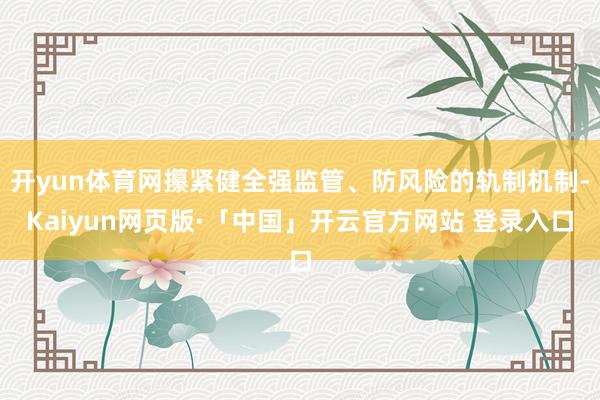 开yun体育网攥紧健全强监管、防风险的轨制机制-Kaiyun网页版·「中国」开云官方网站 登录入口