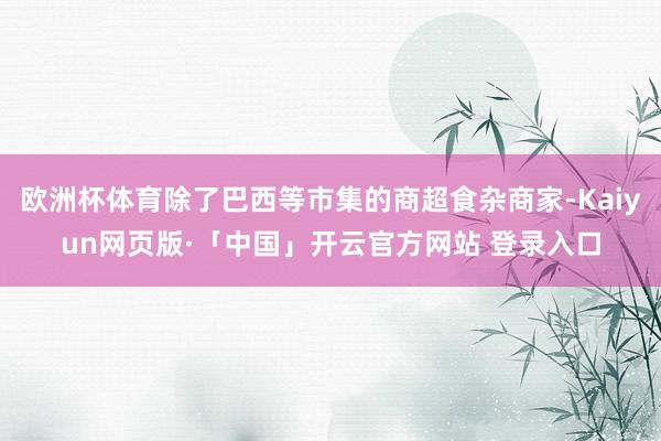 欧洲杯体育除了巴西等市集的商超食杂商家-Kaiyun网页版·「中国」开云官方网站 登录入口