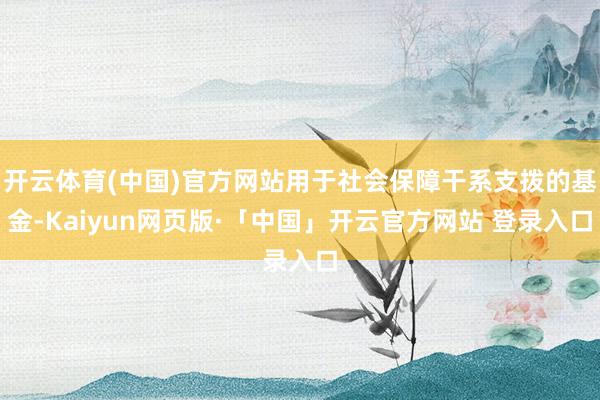 开云体育(中国)官方网站用于社会保障干系支拨的基金-Kaiyun网页版·「中国」开云官方网站 登录入口
