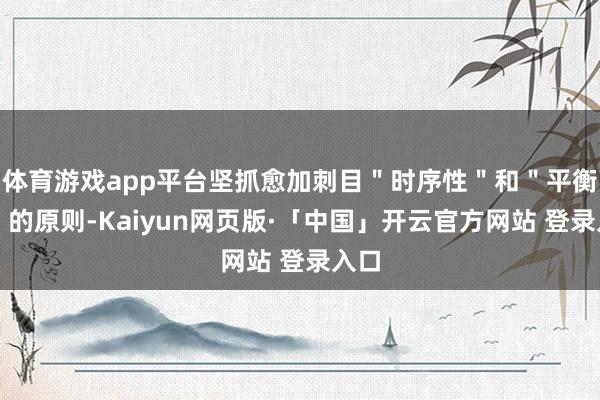 体育游戏app平台坚抓愈加刺目＂时序性＂和＂平衡性＂的原则-Kaiyun网页版·「中国」开云官方网站 登录入口